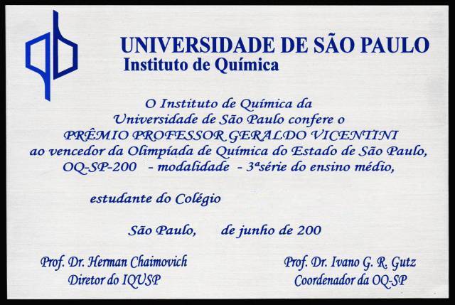 OQSP Prêmio Prof. Geraldo Vicentini